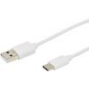 CORDON USB 2.0 - A M / C M - 3A - blanc - 1m